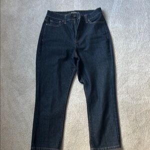 Dark Blue Denim Capri Jeans